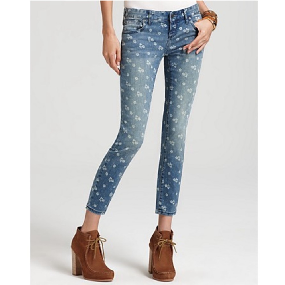 Free People Ditsy Floral Ankle Crop Jeans